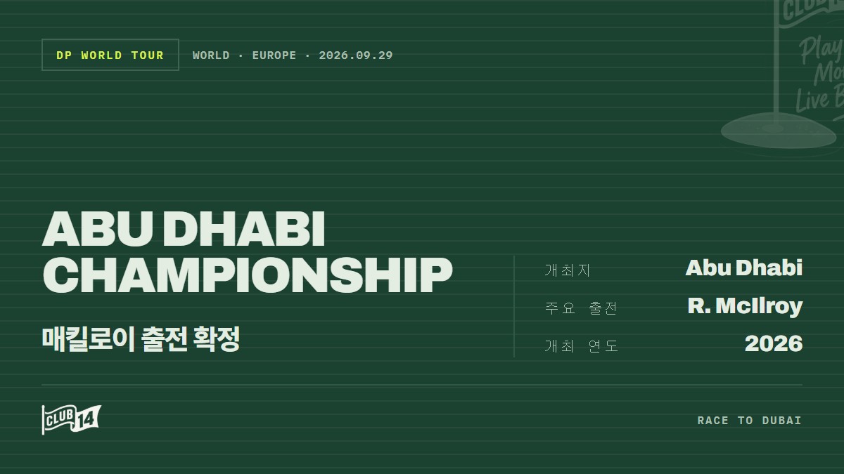 로리 매킬로이 출격하는 '아부다비 챔피언십', 알다르와 새로운 파트너십 체결