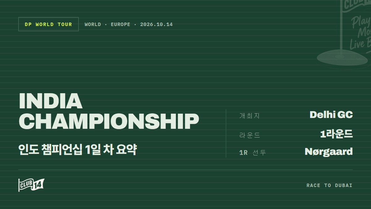 DP월드 인도 챔피언십 개막… 1라운드 주요 하이라이트 정리 - club14 골프매거진