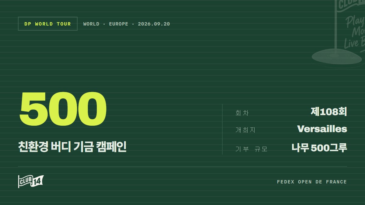 페덱스 오픈 드 프랑스, 필드 위 나눔 실천하는 '버디 포 굿' 캠페인 런칭
