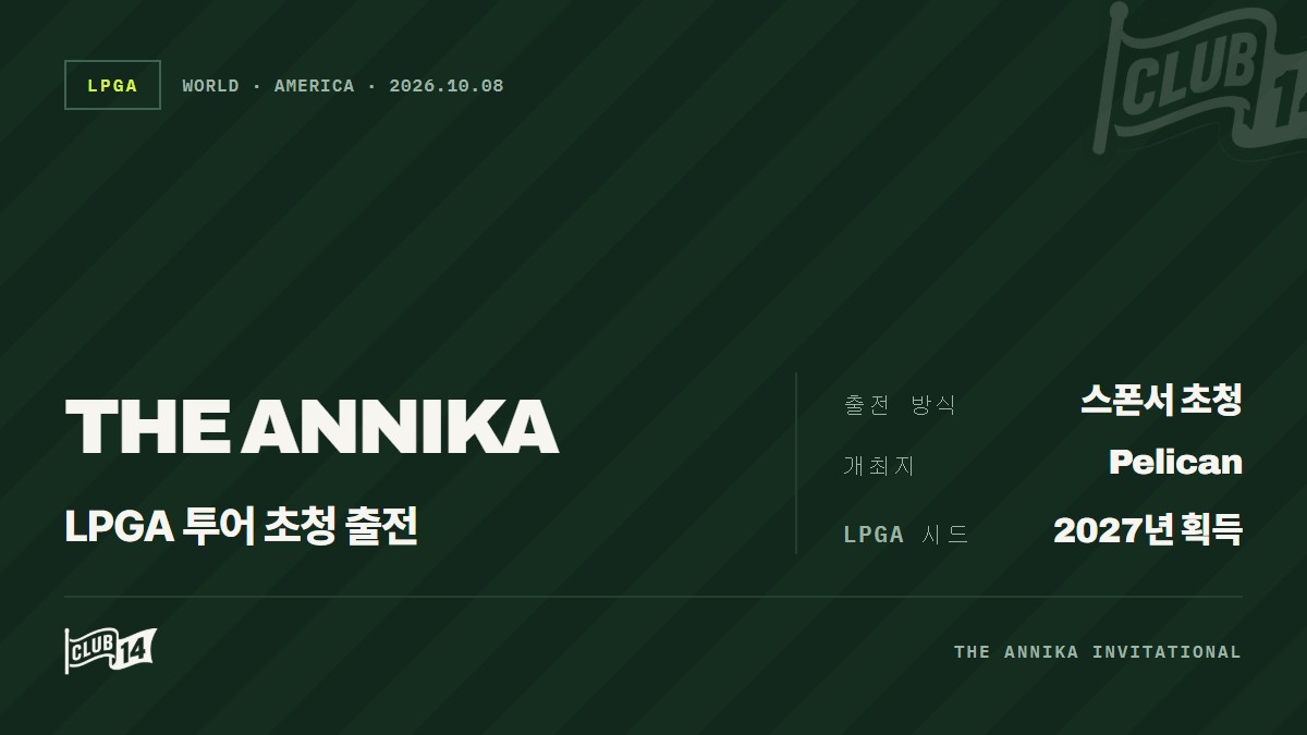 엡손 투어 챔피언 애너벨 팬케이크 웹, LPGA 투어 '디 애니카' 출전 명단 합류