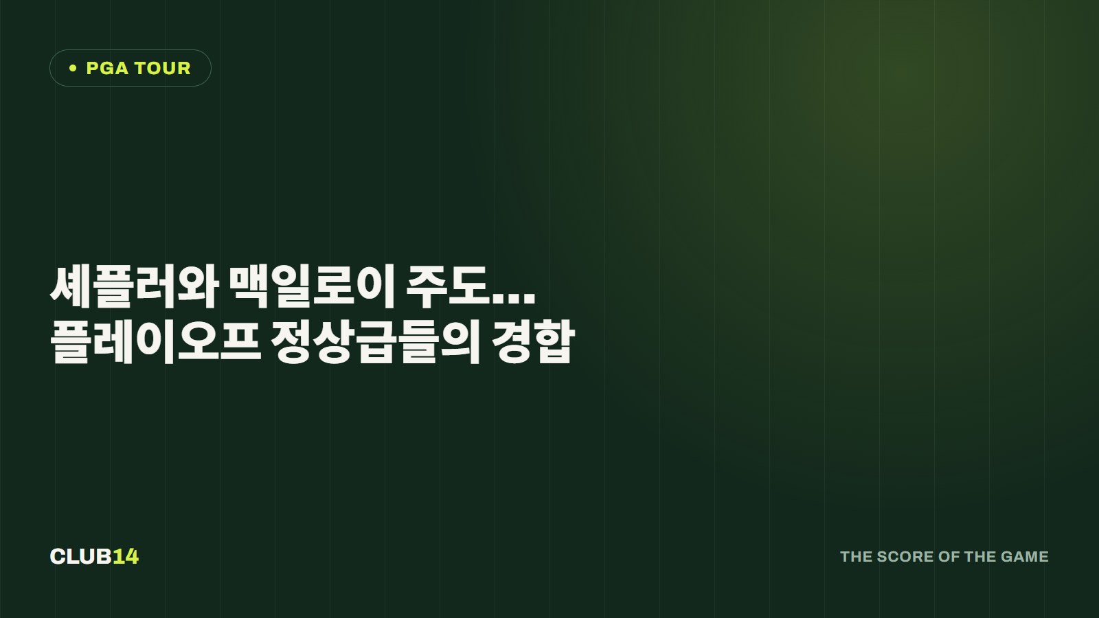 셰플러와 맥일로이 주도…플레이오프 정상급들의 경합