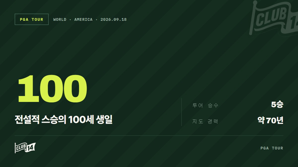 “수많은 골퍼의 삶을 바꾼 레전드 스승” 캔 듀크, 100세 맞이한 밥 토스키에게 전한 감동의 헌사
