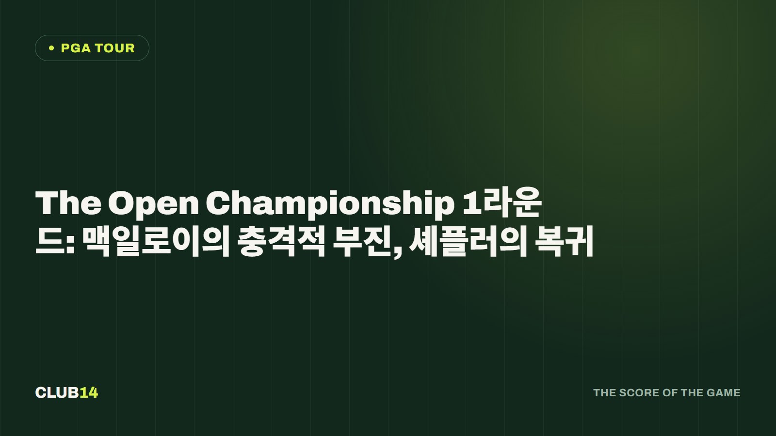 The Open Championship 1라운드: 맥일로이의 충격적 부진, 셰플러의 복귀