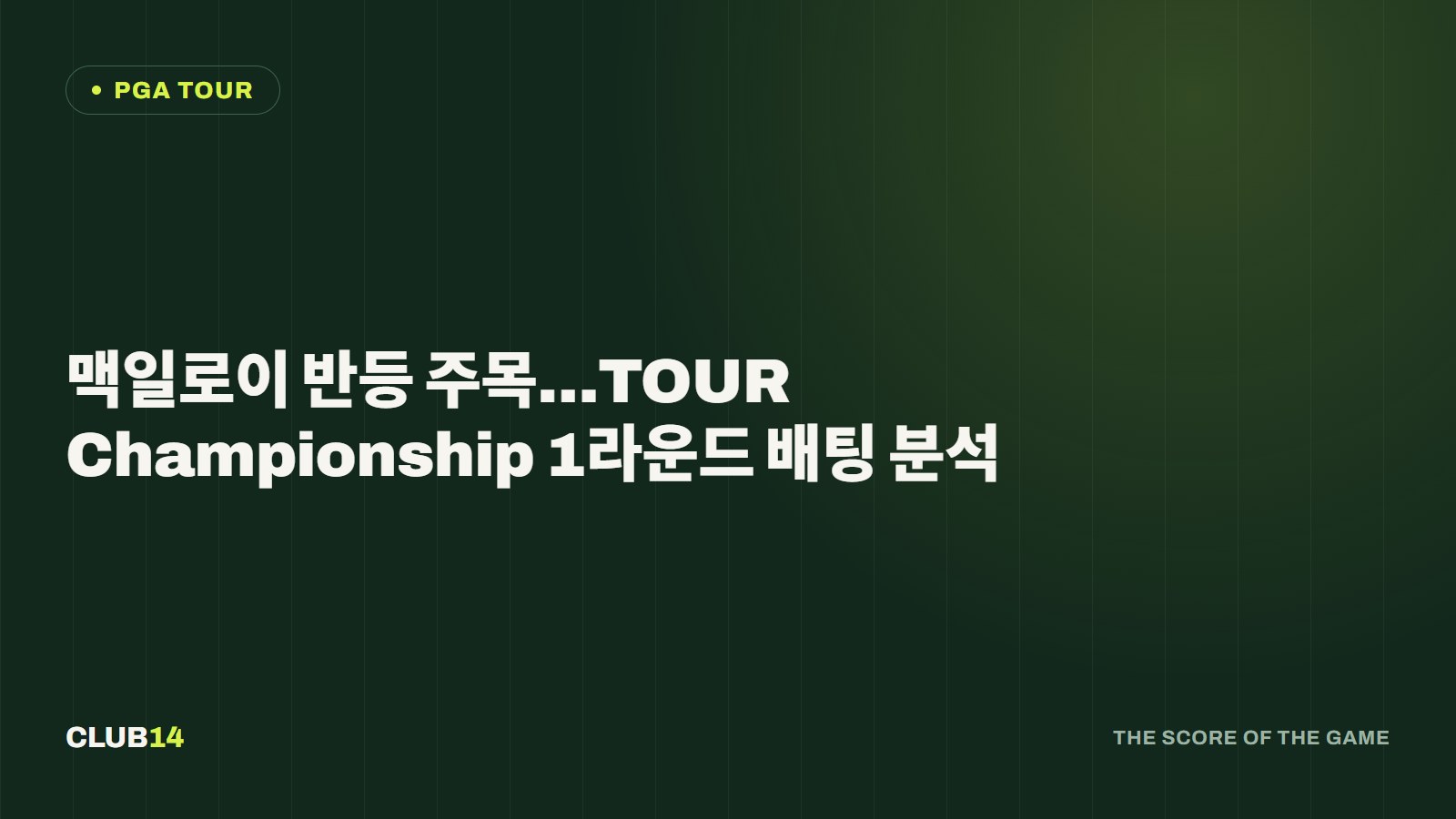 맥일로이 반등 주목…TOUR Championship 1라운드 배팅 분석