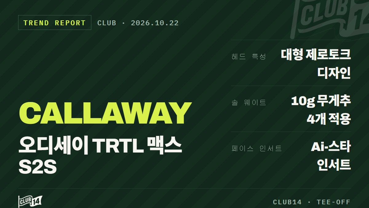 캘러웨이 오디세이 TRTL 맥스 S2S 퍼터 출시, 더 커진 헤드로 안정감 더하다 - club14 골프매거진
