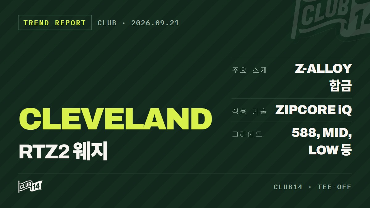 클리브랜드 RTZ2 웨지 출시, 신소재 Z-ALLOY와 588 그라인드의 재해석
