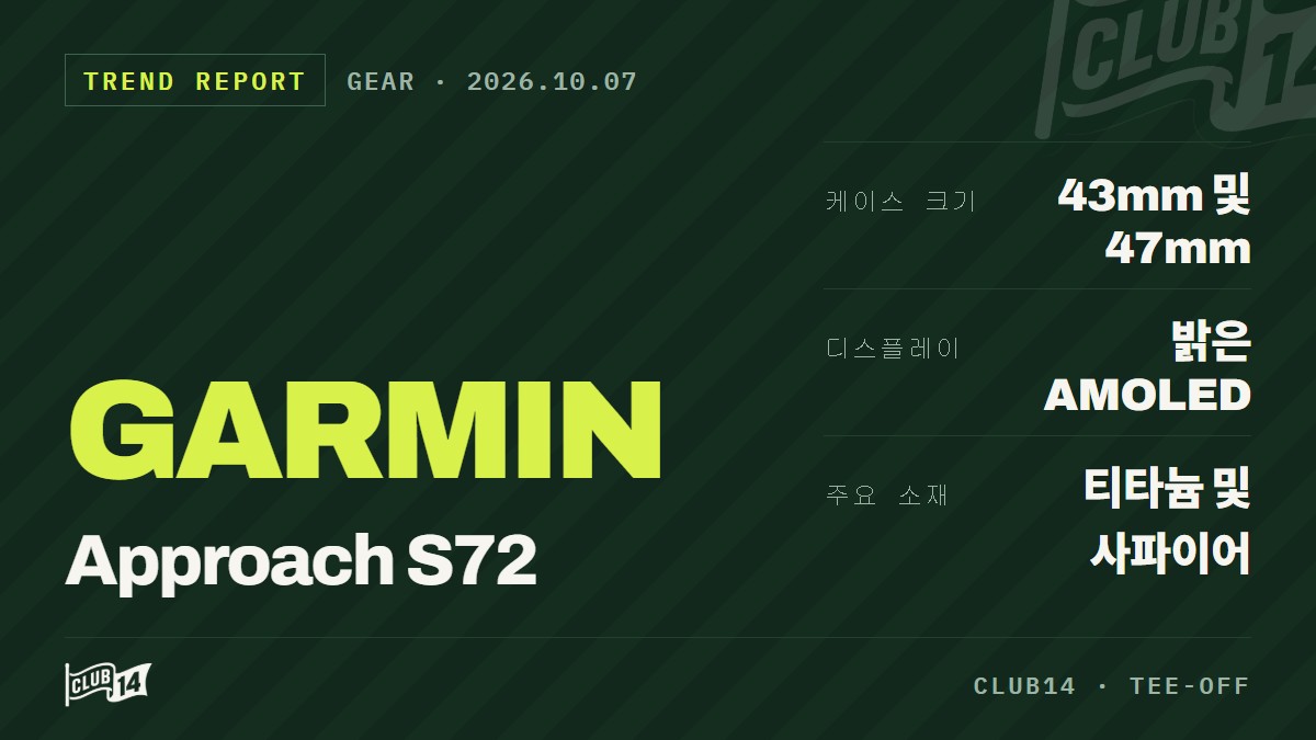 가민 Garmin Approach S72, 스윙 데이터부터 심박수 변화까지 읽는 골프 워치