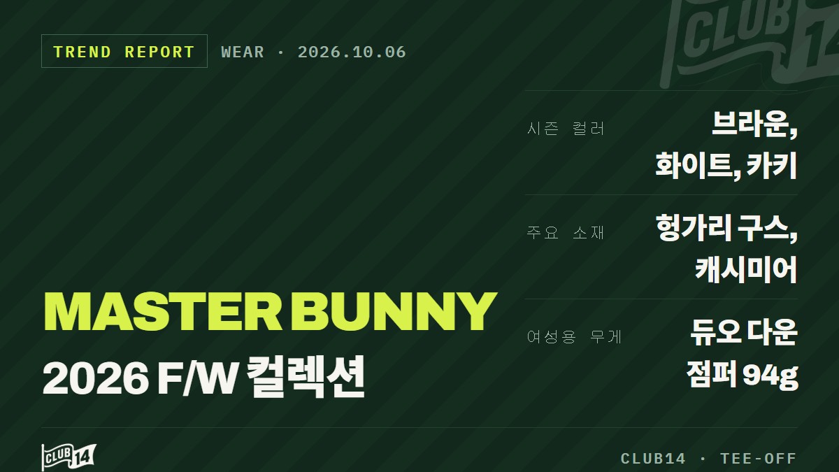 마스터바니에디션 2026 F/W 컬렉션, 브라운과 클래식 패턴의 조화